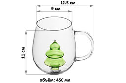 Кружка 450 мл 12,5*9*11 см Crystal glass - Елочка - Elan gallery фото 2