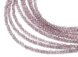 Колье с браслетом из шпинели цв.сиреневый, 3 нити, шарик гр.2мм, 46см, 20см, 13,3г