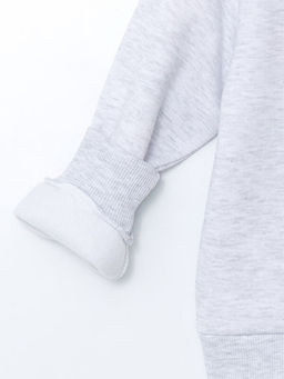 Bisiklet Yaka Bask?l? Erkek ?ocuk Sweatshirt