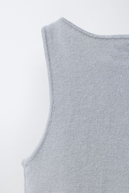 TOP PUNTO BRILLOS / Gris / Azul