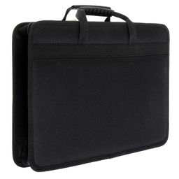 Папка с ручками текстильная, А4, 365×260×50 мм, 1С13 «Луга», каркасная, чёрная