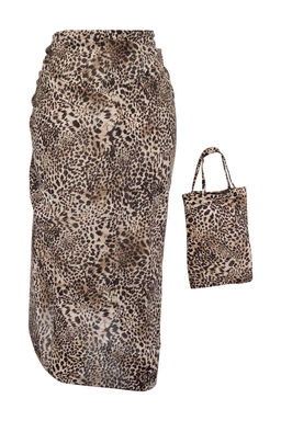 Leopar Desenli Dokuma Cantal? Midi Plaj Pareo 2li Set TBESS26PR00008 - Trendyolmilla фото 3