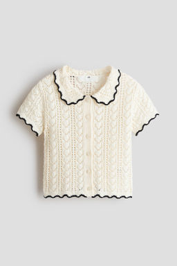 C?rdigan de manga corta efecto crochet