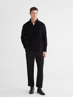 Dik Yaka Polar Erkek Sweatshirt