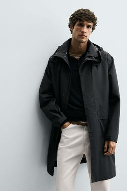 WATER-REPELLENT DETACHABLE TECHNICAL PARKA - Zara фото 7