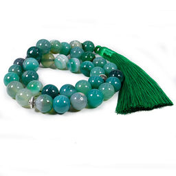 Четки из камня 33 бусины Зеленый агат 10мм