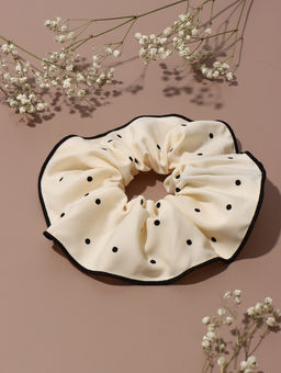 Цена за 3 шт. Резинка для волос "Орбита гранд" горох, 13 см, молочный