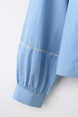 CAMISA ROM?NTICA BORDADOS / Azul claro - Zara фото 6