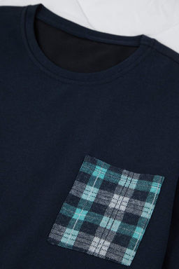 Lacivert Regular Ekose / Kareli Homewear Pijama Tak?m? TMNAW26PT00022