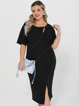 Платье 0445-1 черный нюд