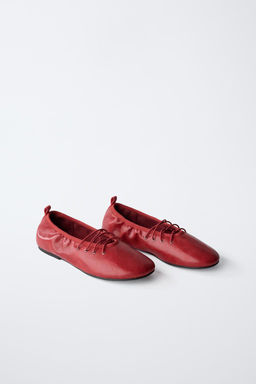 LACE-UP BALLET FLATS - Zara фото 2