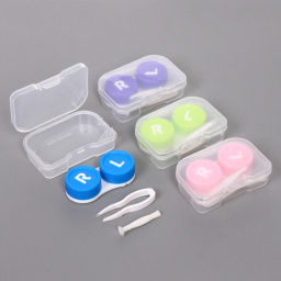 Цена за 10 шт. Набор для хранения контактных линз "МАРЦИПАН", цвет микс, 6.5*4,5*2см, (пакет с подвесом)
