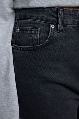 Siyah Yuksek Bel Uzun Straight Jeans TWOAW23JE00111 - Trendyolmilla фото 4