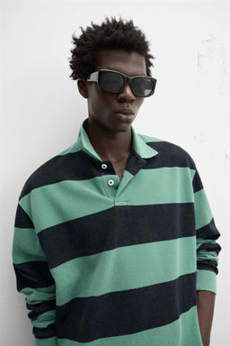 STRIPED WASHED POLO SHIRT - Zara фото 6
