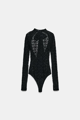SATIN BOW LACE BODYSUIT