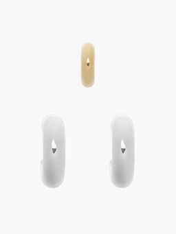 Серьги кольца и каффы QF Бублик, набор, цвет золото, серебро  фото 2