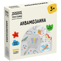 Набор для творчества "Аквамозаика. Животные" 4 картинки (AQB_54280, "ТРИ СОВЫ") в коробке