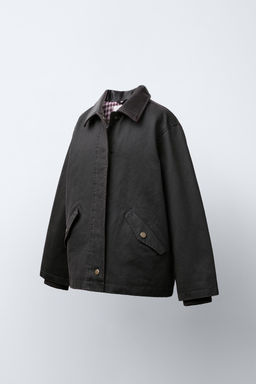 WAXED JACKET WITH LEATHER-EFFECT COLLAR - Zara фото 2