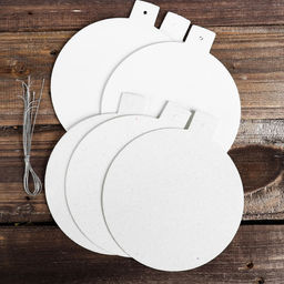 Основа для творчества - ёлочное украшение "Шар" набор 6 шт., размер 1 шт: 15,5×14 см, цвет белый