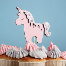 Топпер Единорог, 11х10 см, розовый