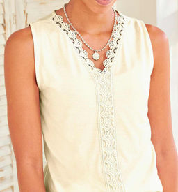 Топ с кружевом шампань - Heine фото 5