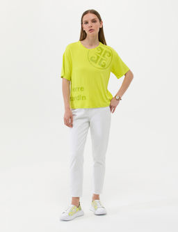 Beyaz Mom High Waist Fit Jean Pantolon