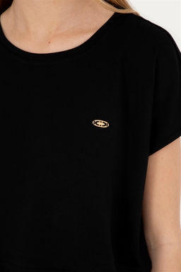 Женская черная футболка с круглым вырезом - U.s. polo assn фото 7