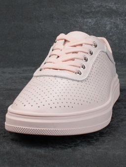 05-PDXL143-3 PINK Кроссовки женские (натуральная кожа)