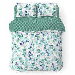 Наволочка 30х30см Эвкалипт/Вестерн, синий б/з, с клапаном-запахом, бязь Комфорт 121г/м2, хлопок 100%, упаковка ПП 22х30см, Домашняя мода (Россия) фото 3