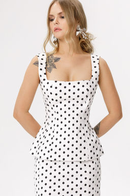 Топ Pirs 6643 горохи на белом фоне  фото 3