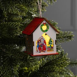 Подвеска световая Дом Деда Мороза, 76х8 см, 1 LED, от батареек AG103, свечение тёплое белое