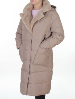8806 BEIGE Пальто зимнее женское (200 гр. холлофайбер)