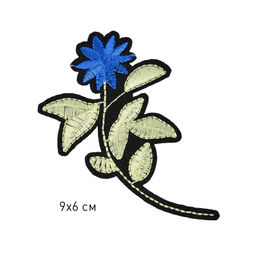 Термоаппликации арт.TBY-2165 Цветочек 9х6см, синий уп.10шт