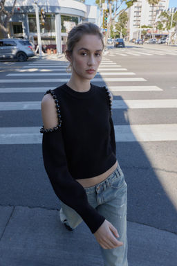 CUT-OUT BALL DETAIL KNIT JUMPER - Zara фото 13