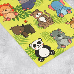 Цена за 10 шт. Наклейки детские бумажные «Джунгли», c раскраской на обороте, 10×14 см