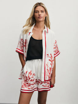 Рубашка из вискозы с принтом / Zarina  фото 8