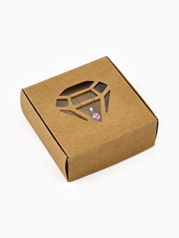 Цена за 5 шт. Коробка под бижутерию с окном Алмаз, 7.5?7.5?3 см