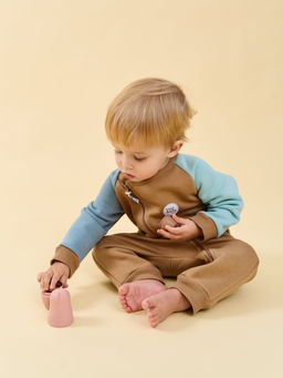 Комбинезон-косуха Колор блок Песок утепленный 0+ - Bungly фото 4