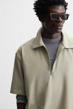 TECHNICAL ZIP-UP POLO SHIRT - Zara фото 5