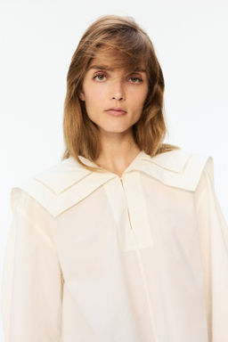 Blusa de popelina con cuello marinero - H&m фото 4