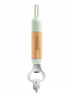 Открывалка для бутылок 20,5x4,2 мятный нержавеющая сталь, бук, ТПР