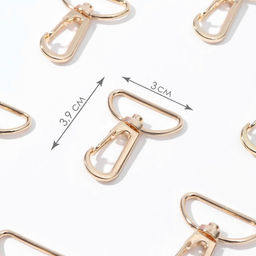 Карабин металлический, 39 30 мм / 26 2 мм, 10 шт, цвет золотой