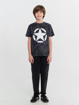 Футболка для мальчиков с принтом в стиле милитари и печатью в виде звезды - Mark formelle фото 2
