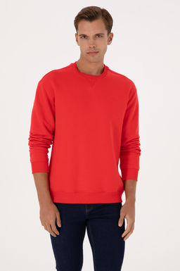 Erkek K_rm_z_ Basic Sweatshirt