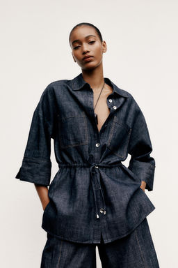 LINEN BLEND SAFARI SHIRT - Zara фото 11