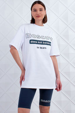 Арт. 5736 Костюм с велосипедками 42-50 (5 шт) Цвет:верх-белый,низ-антрацитовый