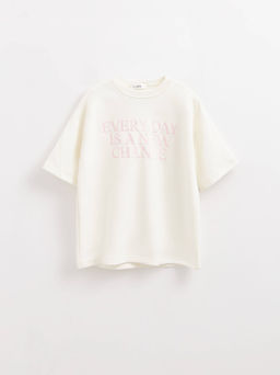 CONTE Удлиненная футболка из футера c вышивкой New chance LD 2727 off-white