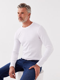 Bisiklet Yaka Uzun Kollu Erkek Sweatshirt