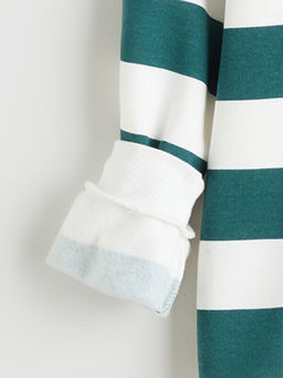 Bisiklet Yaka ?izgili Erkek ?ocuk Sweatshirt