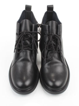 01-M43-18 BLACK Ботинки демисезонные женские (натуральная кожа)